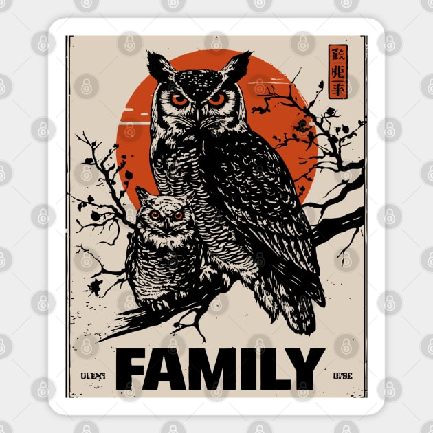 Eared Owl Family – Silent Guardians of the Forest Magnet by TuncGK